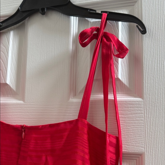 Red Ruffled Mini Dress - Picture 4 of 6